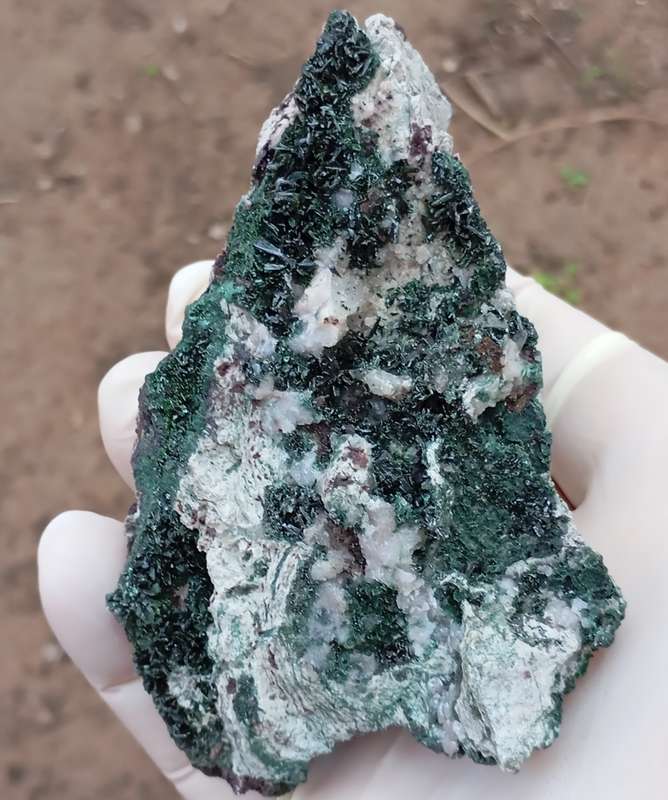 Malachite heterogenite quartz - Tenke Fungurume mine DRC Congo