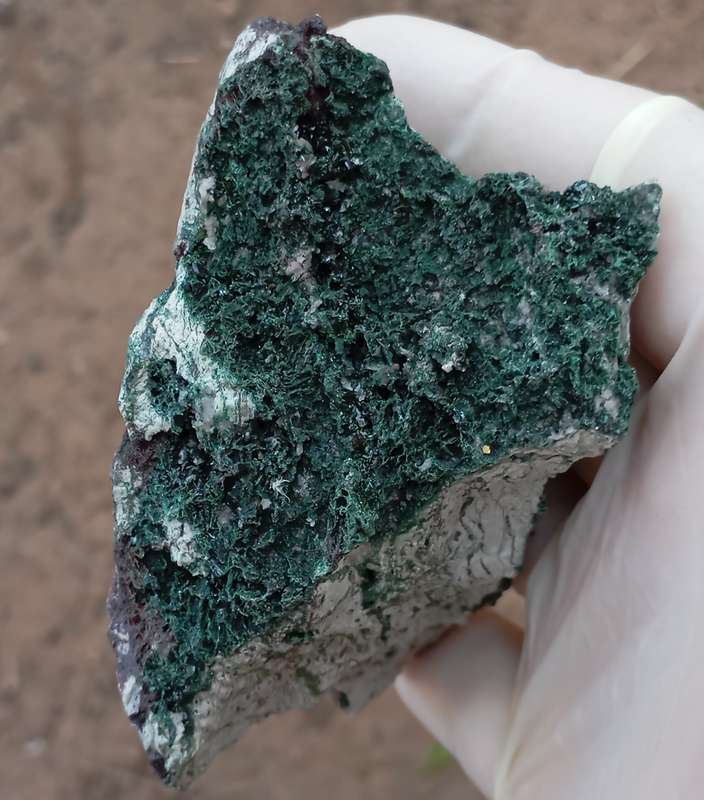 Malachite heterogenite quartz - Tenke Fungurume mine DRC Congo