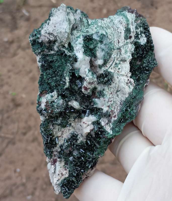 Malachite heterogenite quartz - Tenke Fungurume mine DRC Congo