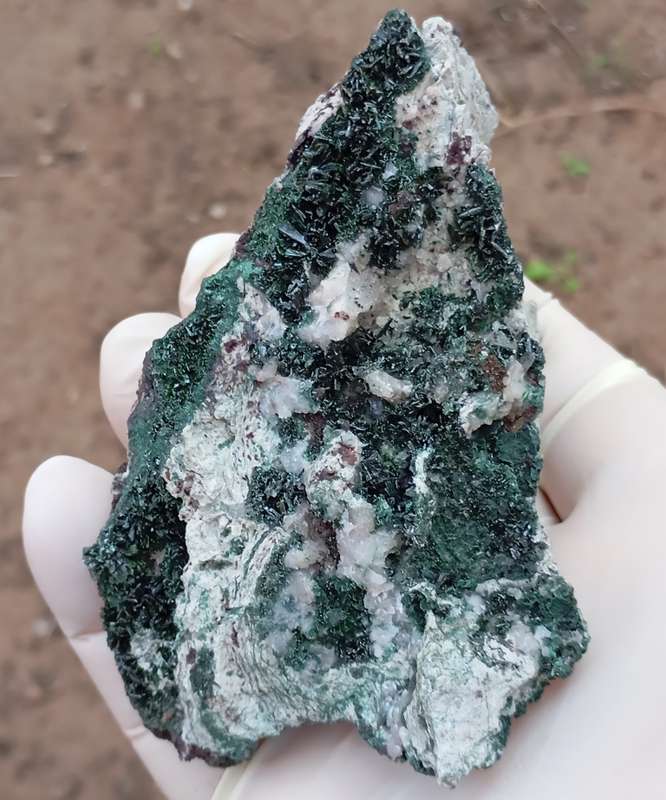 Malachite heterogenite quartz - Tenke Fungurume mine DRC Congo