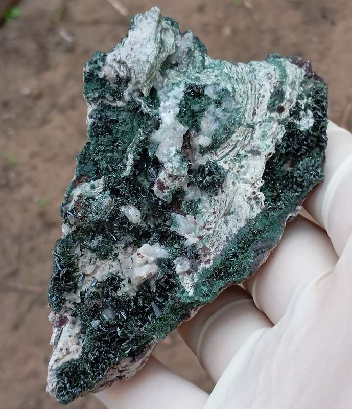 Malachite heterogenite quartz - Tenke Fungurume mine DRC Congo
