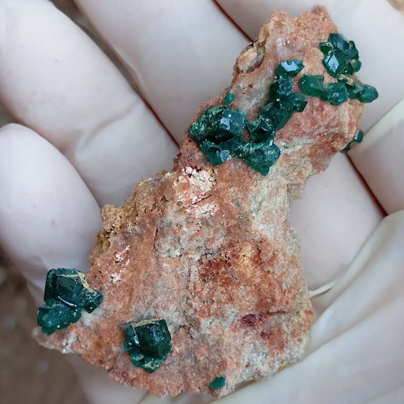 Dioptase malachite quartz - Kolwezi mining district DRC Congo