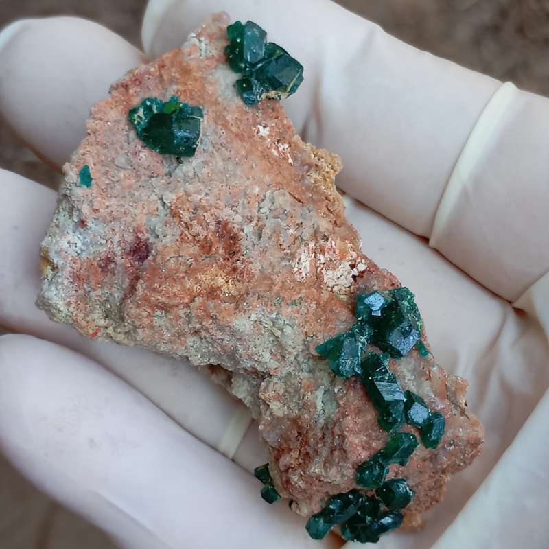 Dioptase malachite quartz - Kolwezi mining district DRC Congo