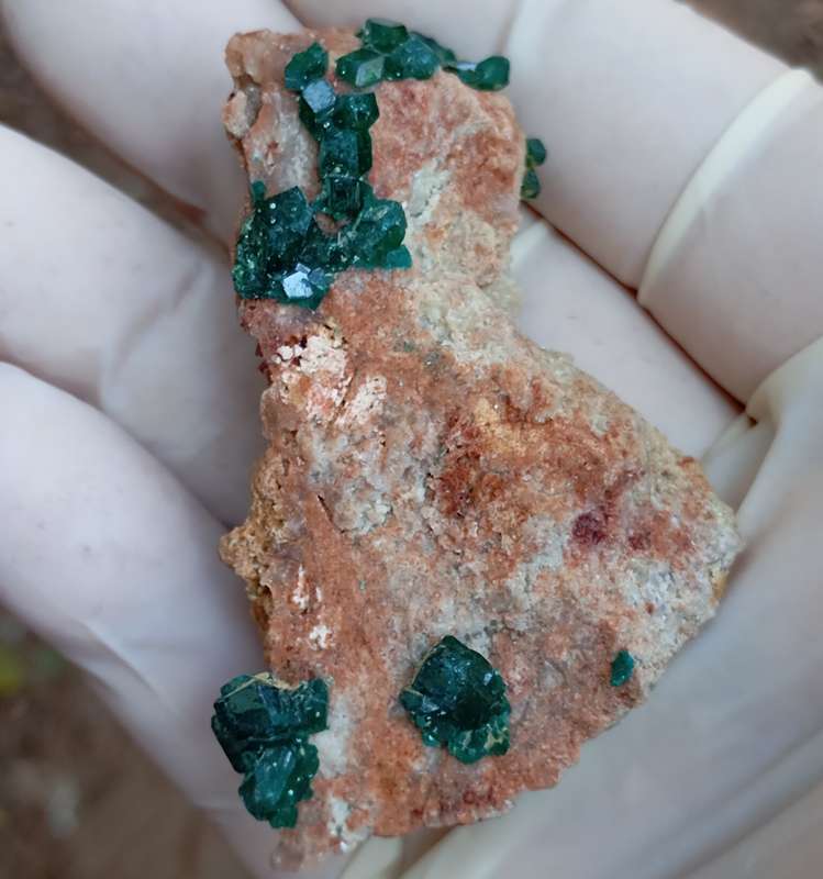 Dioptase malachite quartz - Kolwezi mining district DRC Congo