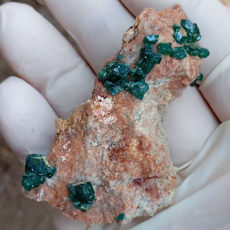 Dioptase malachite quartz - Kolwezi mining district DRC Congo