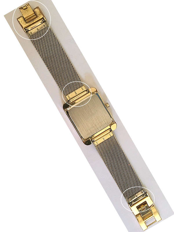 Nine West Womens Rectangular Faced Mesh Bracelet Watch Gold