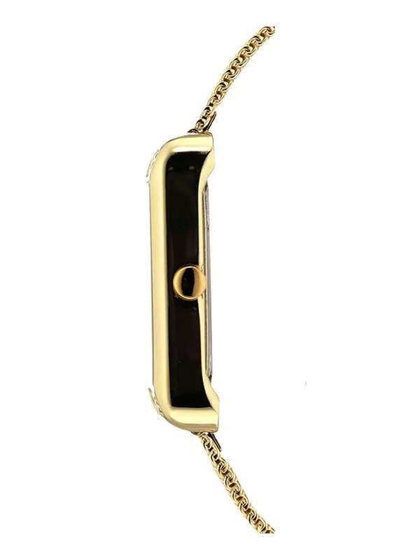 Nine West Womens Rectangular Faced Mesh Bracelet Watch Gold