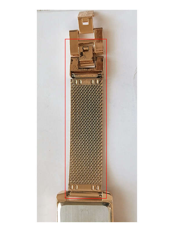 Nine West Womens Rectangle Face Mesh Bracelet Watch Rose Gold