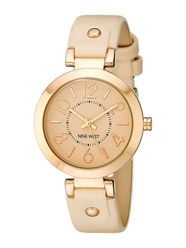 Nine West Womens Rose Gold and Blush Pink Strap Watch