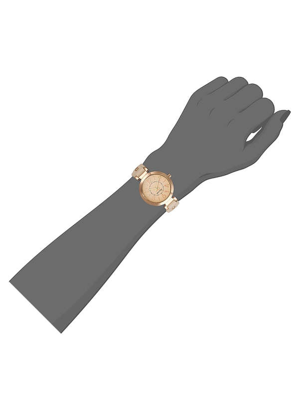Nine West Womens Rose Gold and Blush Pink Strap Watch