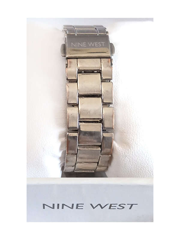 Nine West Womens Bracelet Watch Silver Crystal