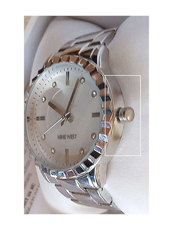 Nine West Womens Bracelet Watch Silver Crystal