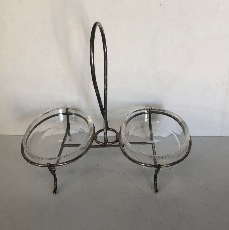Vintage Glass and Silver Bon Bon Holder