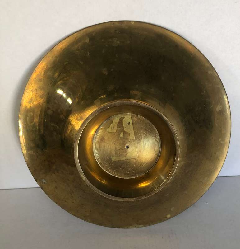 Brass Bowl with Embossed  Bird Detail