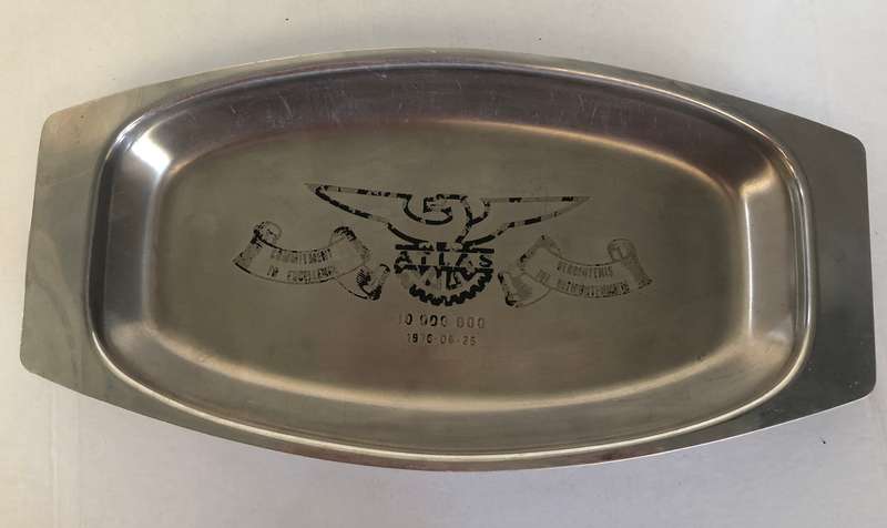 Collectable  Stainless Steel Commemorative Dish -ATLAS- 1976