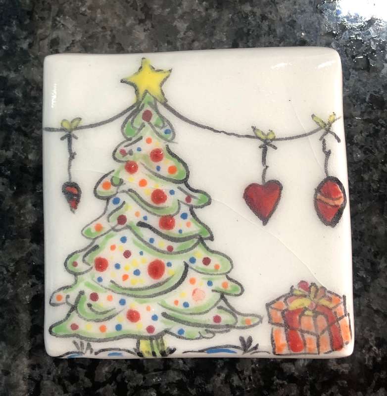 Handmade "Xmas  Tree" Mosaic  Tile Insert