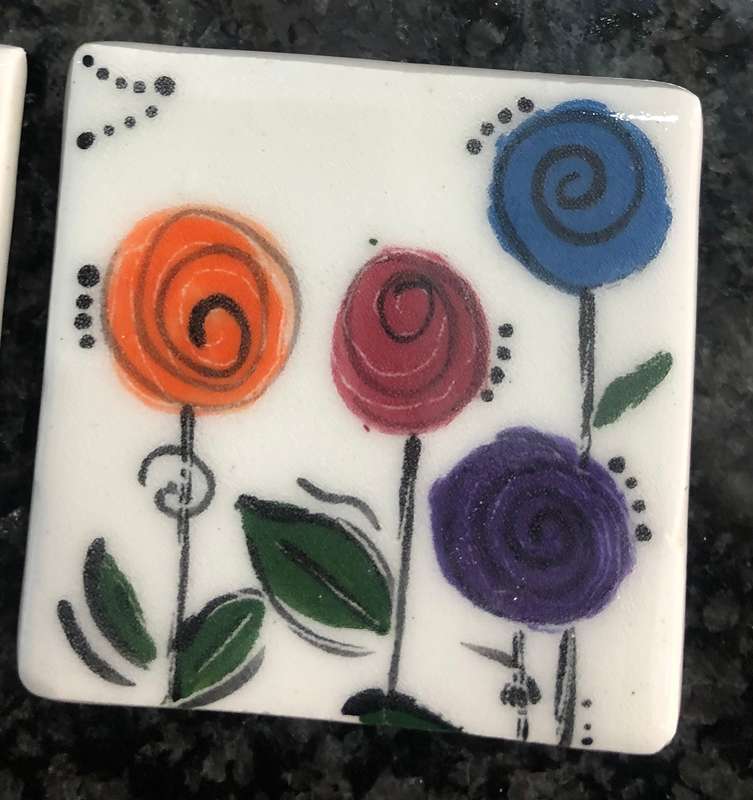 Handmade "Flower" Mosaic  Tile Insert