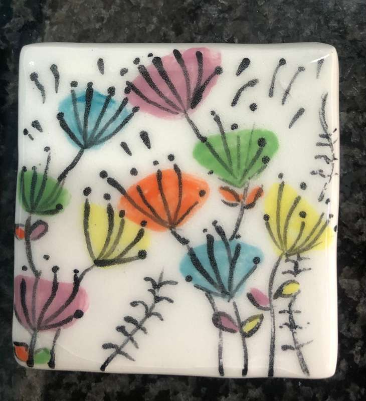 Handmade "Flower" Mosaic  Tile Insert