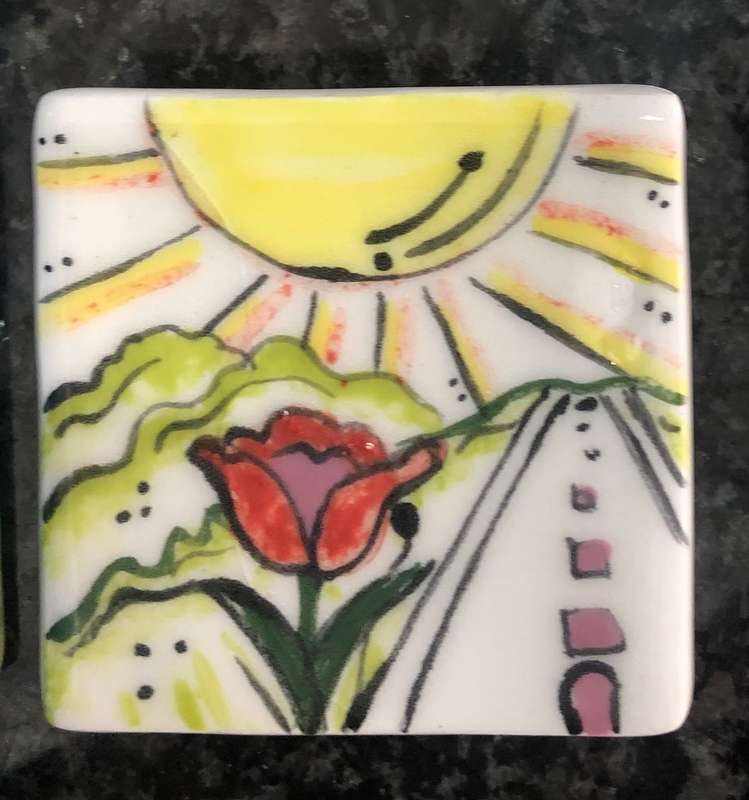 Handmade "Sunshine" Mosaic  Tile Insert