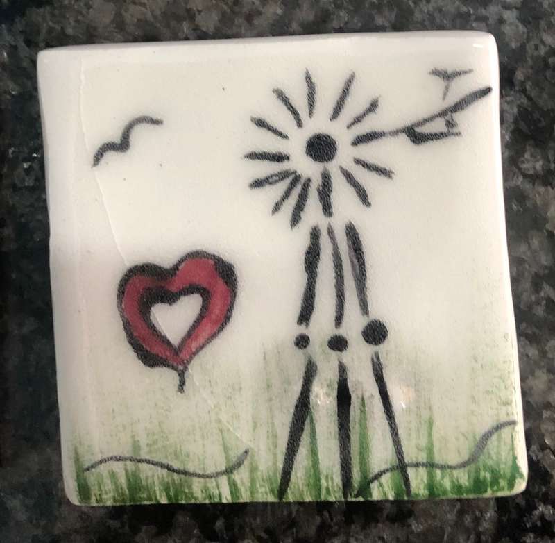 Handmade "Wind Mill" Mosaic  Tile Insert