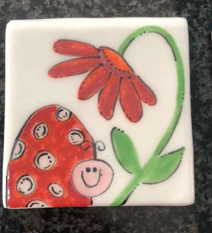 Handmade "Ladybird" Mosaic  Tile Insert