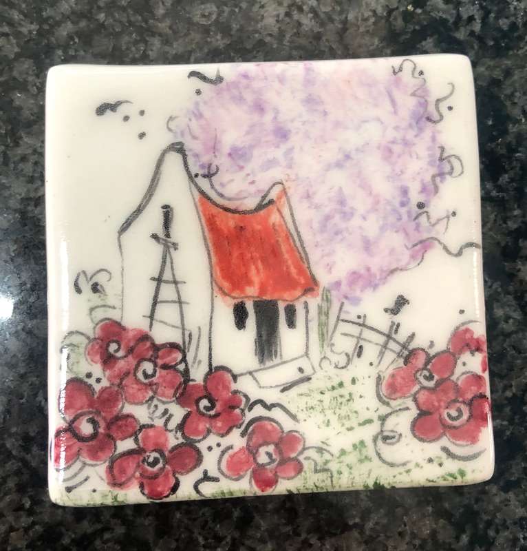 Handmade "Farm House" Mosaic  Tile Insert