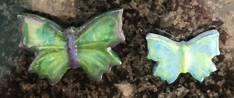 Handmade "Butterflies" Mosaic Inserts - Set of 2 Butterfies