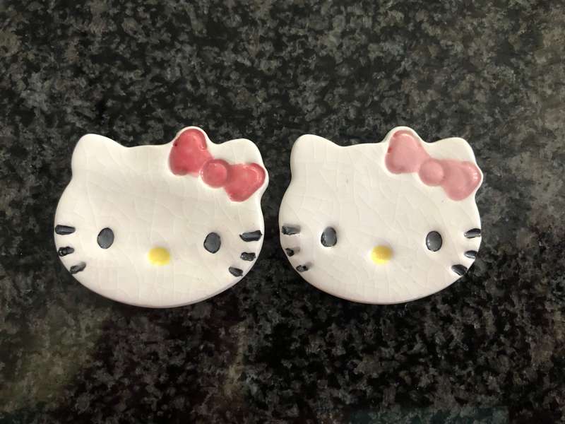 Handmade "Kitty" Mosaic  Tile Insert Set of 2