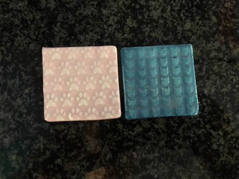 Handmade " Cat Collection" Mosaic Tile Inserts Set 0f 2 tiles