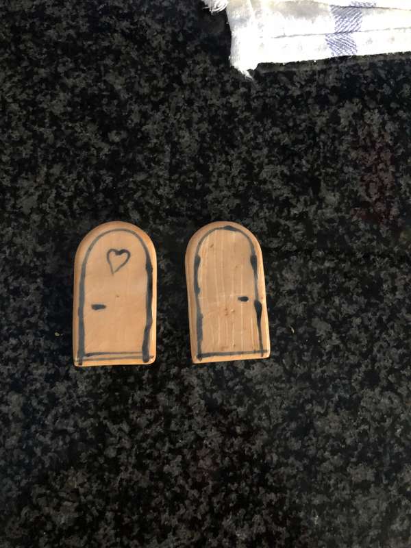 Handmade "Door" Mosaic  Tile Insert Set of 2