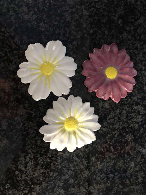 3 x Handmade "Flowers" Mosaic  Tile Inserts