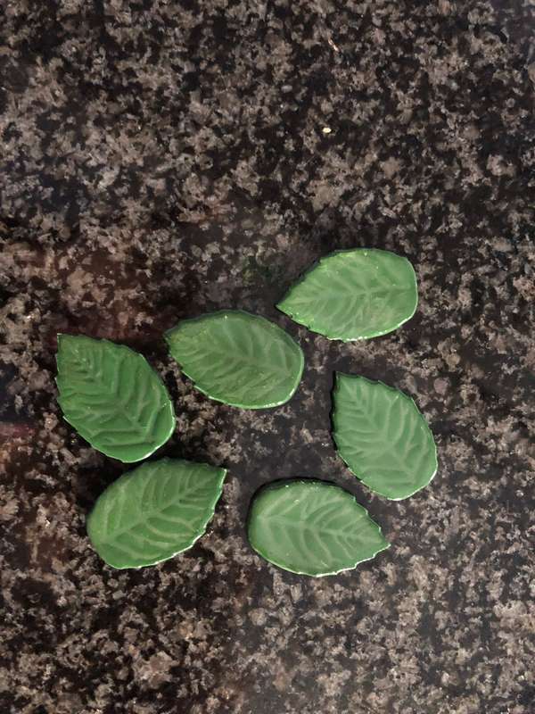 6 x Handmade "Medium Leaves" Mosaic  Tile Inserts