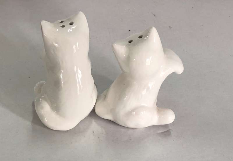 Beautiful Set of Cat Salt and Pepper Shakers - Rim Huggers
