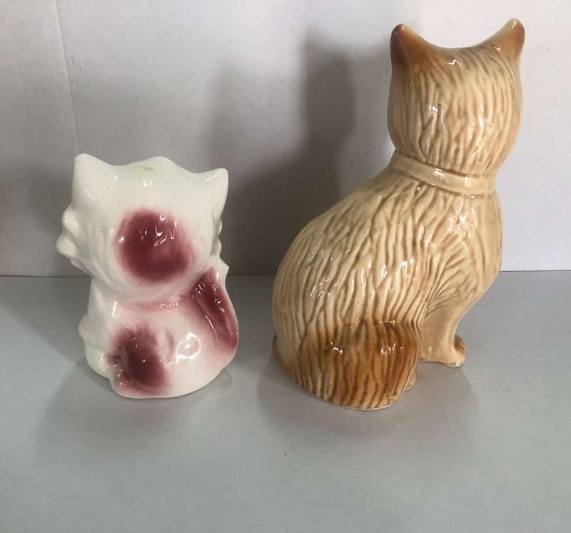 2 Beautiful  Ceramic Cat Ornaments