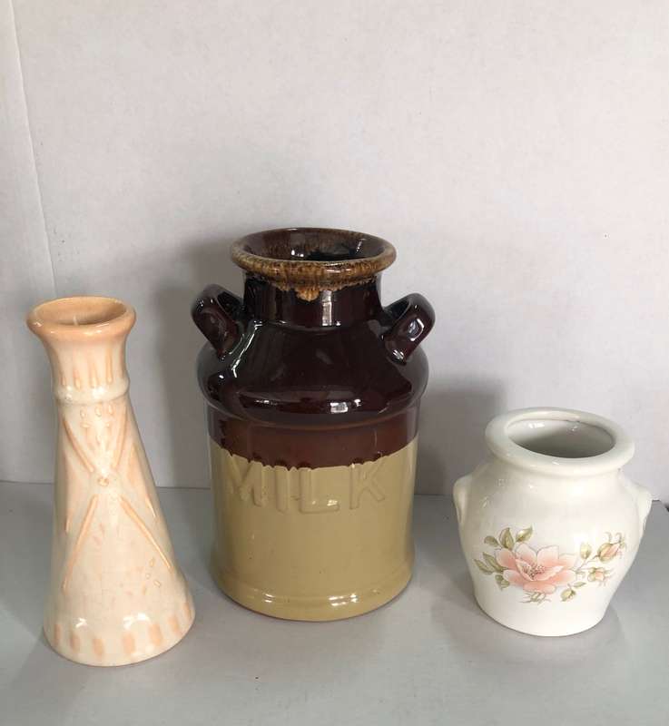 3 Lovely Ceramic Flower Vases