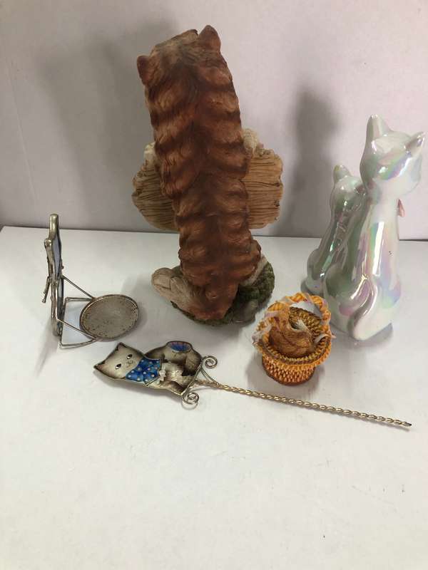 Beautiful Collection of 5 Cat Ornaments