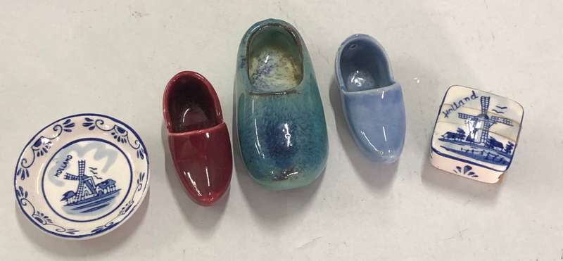 Beautiful Small Clog shoes x 3,  Plate and Trinket box from Netherland