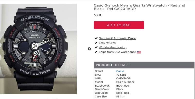 CASIO G-SHOCK GA120 BOXED