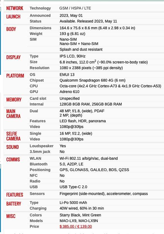 HUAWEI NOVA 11i