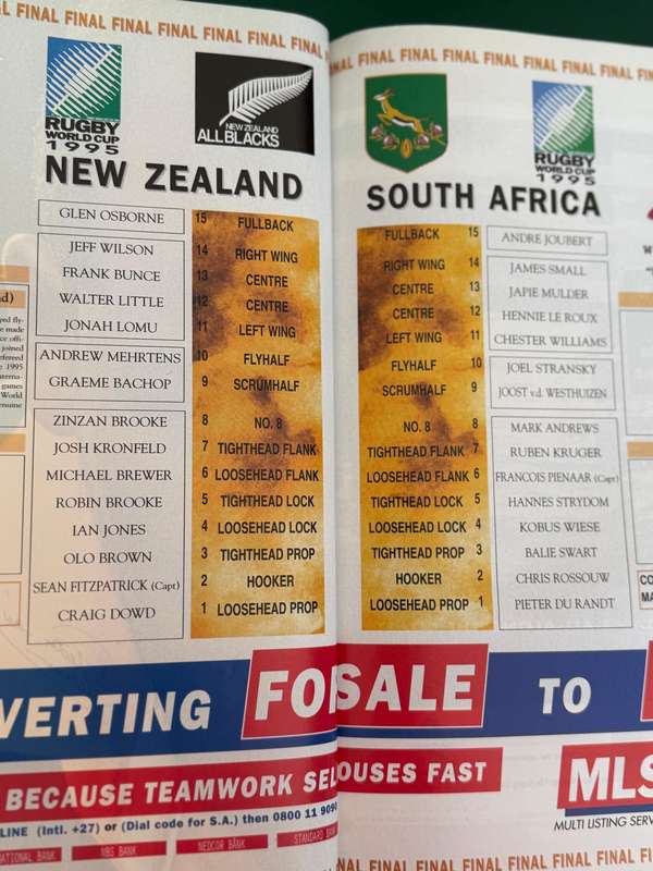 Rugby Programme - Rugby World Cup Final 24/06/1995