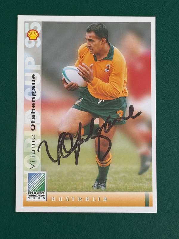 Rugby Card - *SIGNED* Australia Willie Ofahengaue Sports Deck Rugby Card