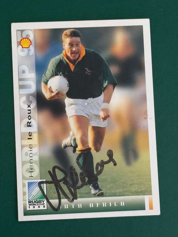 Rugby Card - *SIGNED* South-Africa Hennie le Roux Sports Deck Rugby Card