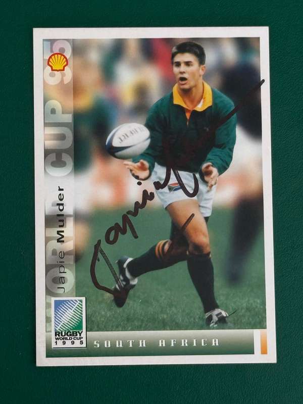 Rugby Card - *SIGNED* South-Africa Japie Mulder Sports Deck Rugby Card