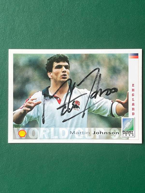 Rugby Card - *SIGNED* Martin Johnson 1995 Sports Deck Rugby Card