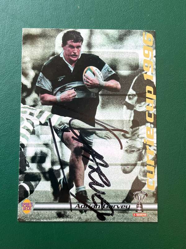 Rugby Card - *SIGNED* Adrian Garvey 1996 Sports Deck Rugby Card