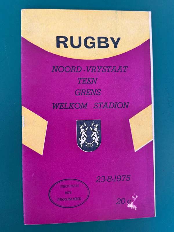 Rugby Programme - Northern-Free State vs Border 23/08/1975