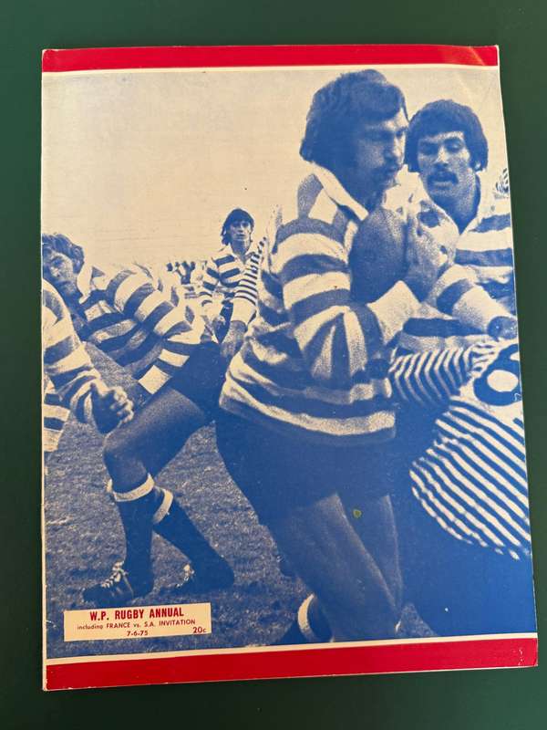 Rugby Programme - SA Invitiation vs France 07/06/1975 (French Tour Match)