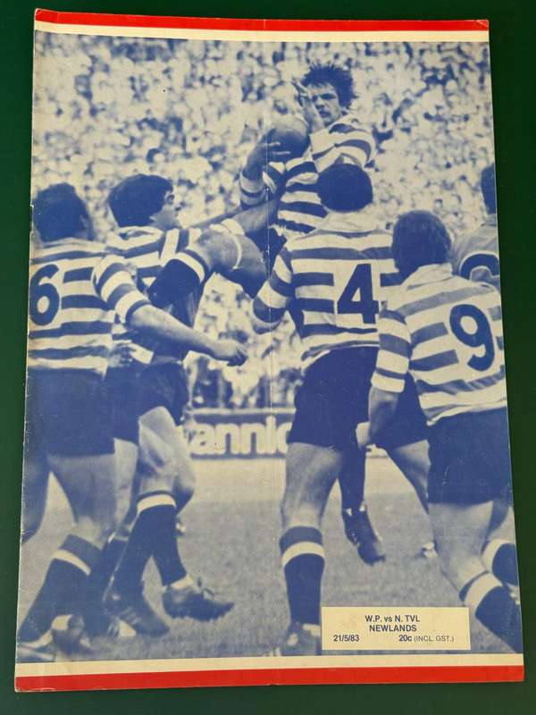 Rugby Programme - Western-Province vs Northern-Transvaal 21/05/1983