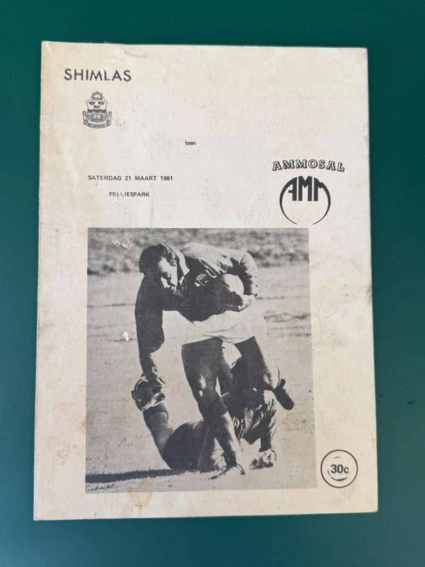 Rugby Programme - Shimlas vs Ammosal 21/03/1981