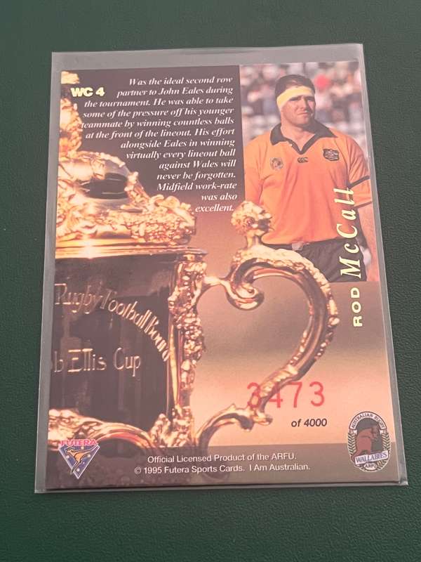 Rugby Card - Rod McCall 1995 Futura World XV Limited Edition Insert Card